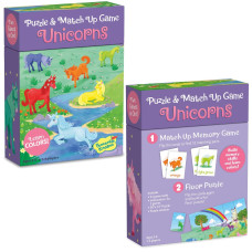 Peaceable Kingdom Unicorn Puzzle And Match Up Game