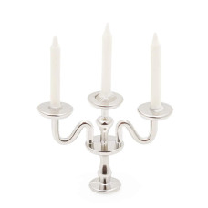 Odoria 112 Miniature Candlestick Candelabra With Candles Dollhouse Accessories 3Arms Silver