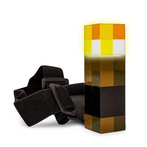Ukonic Minecraft Brownstone Torch Headlamp Light With Adjustable Headband, Battery-Powered Head Flashlight