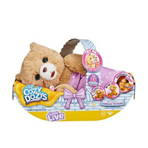 Little Live Pets Cozy Dozy Cubbles Bear - 25+ Sounds, Blanket, Pacifier - Stuffed Animal, Interactive Teddy Bear, 14.9Oz