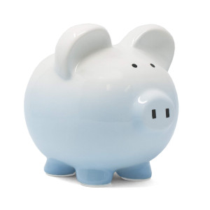 Child To Cherish Ombre Ceramic Piggy Bank Blue