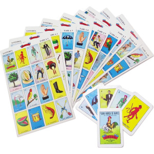 Original Loteria Bingo Game Set In Spanish Mexican Loteria For 10 Players 10 Boards And Full Deck Of Cards