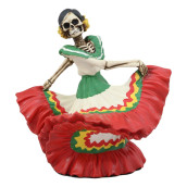 Ebros Dia De Los Muertos Danza De Dama Day Of The Dead Red Matador Lady Skeleton Dancer Statue 525 High Sugar Skull Vivas Cala