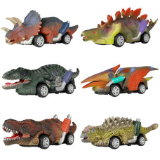 Dinobros Dinosaur Toy Pull Back Cars 6 Pack Dino Toys For 3 Year Old Boys Girls And Toddlers Boy Toys Age 3 4 5 And Up Pull Back