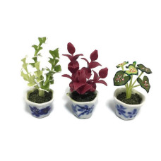 3Pc Miniature Flower Clay Dollhouse Fairy Garden Mini Plant Trees Ceramic Paint Furniture Bundles Artificial Flowers Tiny Orchid