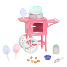 Glitter Girls By Battat Cotton Candy Machine On Wheels For 14 Dolls Toys Clothes Accessories For Girls Ages 3 Up