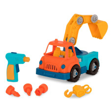 Battat Wonder Wheels Takeapart Crane Truck Toy Crane Truck With Drill For Kids Stem Toy Developmental Toy 3 Years