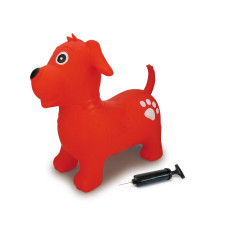 Jamara 460454 Bouncy Animal Dog Red With Pump Promotes Balance And Motor Skills Animal Ears As A Support Robust Easycare