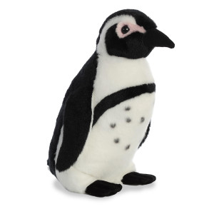 Aurora Huggable Destination Nation African Penguin Stuffed Animal Global Exploration Learning Fun White 12 Inches