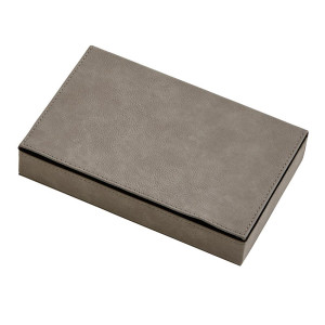 Leatherette 2 Card Deck Set Grey 5X775