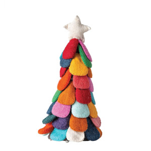 Creative Coop Wool Felt Christmas Tree Figurine 15 Multicolor