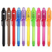 Scstyle Invisible Ink Pen 10Pcs Latest Spy Pen With Uv Light Magic Spy Marker Kid Pens For Secret Message And Birthday Party,Writing Secret Message For Easter Day Halloween Christmas Party Bag Gift