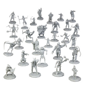 28 Paintable Fantasy Mini Figures All Unique Designs 1 Hexsized Compatible With Dnd Dungeons And Dragons Pathfinder And Rp