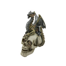 Nemesis Now Grasp Steampunk Dragon Skull Figurine 185Cm Gold