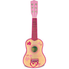 Bontempi Small Pink Wooden Guitar 55 Cm 225572