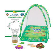 Insect Lore Butterfly Farm Butterfly Kit With Live Cup Of Caterpillars 5 Caterpillars Reusable Habitat Stem Butterfly Jour