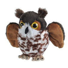 WILD REPUBLIc great Horned Owl Plush, Stuffed Animal, Plush Toy, Kid gifts, Pocketkins, 5
