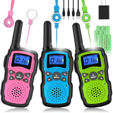 Wishouse Walkie Talkies For Kids Adults Long Range 2 Way Radio Rechargeable Camping Games Toys Xmas Birthday Gift For Girls Bo