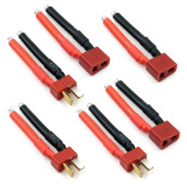 3 Pairs T Plug connector Female and Male Deans with 12AWg Silicon Wire for Rc Lipo Battery cable Drone