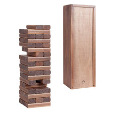 We Games Wooden Block Stacking Party Game For Adults Tumble Tower Wedding Guest Book Alternative Tabletop Games Includes Stor