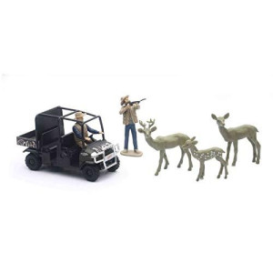 Newray Diecast 4 Kubota Camo Rtv Deer Hunting Set Ss33473