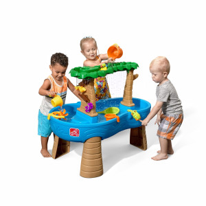 Step2 Tropical Rainforest Water Table Kids Water And Sand Activity Sensory Playset Summer Outdoor Toys 13 Piece Toy Accessori