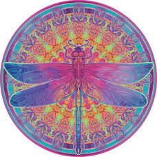 Bgraamiens Puzzlezentangle Dragonfly1000 Pieces Vivid Dragonfly Round Mandala Puzzle Color Challenge Jigsaw Puzzles