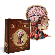 Genius Games Human Head Anatomy Puzzle - Adult Jigsaw Puzzles Unique Gifts For Kids Educational Science - 441 Piece Teen Floor Puzzle - Genius Games Dr. Livingston