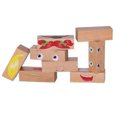 The Freckled Frog - Ff550 How Am I Feeling Blocks - Ages 1+ - Mix And Match Pieces To Make Expressive Faces - 4,000+ Variations - Social Emotional Learning Toy For Toddlers