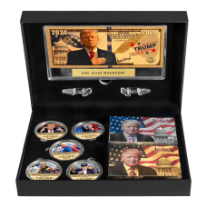 Sw 5 Pcs Trump 2024 Commemorative Coin 24K Gold Silver Playing Card For Collectiona Great Coin And Poker Collecting Gifts Fo