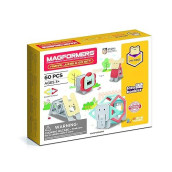 Magformers My First Animal Jumble 60 Piece Set, Pastel Colors - Educational Magnetic Geometric Shapes, Tiles, Building Stem Toy Set, Ages 3+