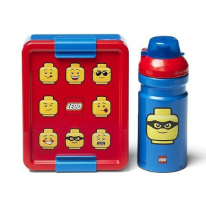 LEgO Minifigure Lunch Box Set classic Blue Red
