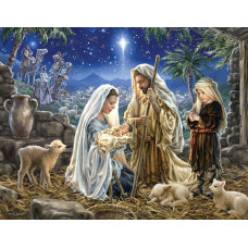 Springbok Let Us Adore Him 500 Piece Jigsaw Puzzle Illustration Of The Nativity Scene