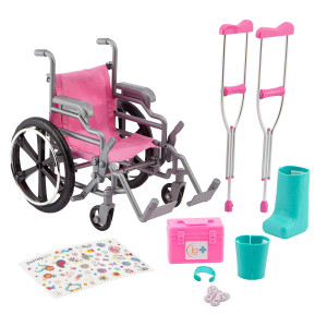 Journey Girls Wheelchair Playset For 18 Inch Dolls Includes Cast And Crutches