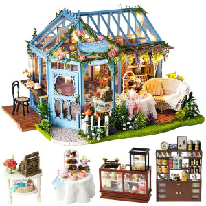 Cutebee Dollhouse Miniature House With Furniture Diy Dollhouse Kit With Dust Proof Music Movement 124 Scale Creative Room Fo