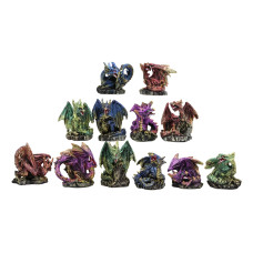 Ebros Medieval Renaissance Set Of 12 Miniature Dragon In Different Poses Fantasy Dungeons And Dragons Mini Scale 2 Tall Decorat