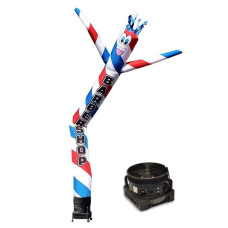 20Ft Inflatable Tube Man Guy Puppet Dancer Barber Shop Redwhiteblue Complete With 1Hp 2 Speed Air Blowerf