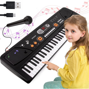 M Sanmersen Piano For Kids With Microphone Kids Piano Keyboard For Beginners Portable Electronic Keyboard With Mp3 Function Le