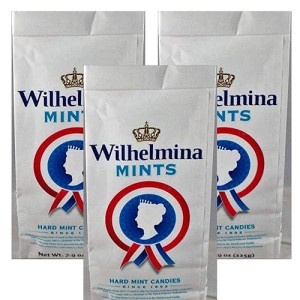 Fortuin Wilhelmina Peppermints Candy - (3-Packs) - Dutch Holland Hard White Mints Candies, 7.9 Oz. Per Bag