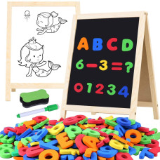 225Pcs Magnetic Letters And Numbers For Kids With Doubleside Magnet Board And Storage Box