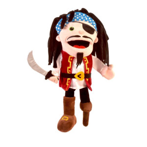 Fiesta Crafts Pirate Hand Puppet For Kids Soft Interactive Pirate Toy With Moving Mouth Arms For Role Play Creativity S