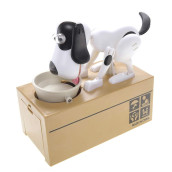 Az Trading & Import My Dog Piggy Bank - Robotic Coin Munching Toy Money Box (White With Black Spot)
