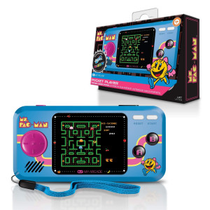 My Arcade Pocket Player Handheld Game Console 3 Built In Games Ms Pacman Sky Kid Mappy Collectible Full Color Display S