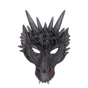 Himine Cosplay Mask Dragons Head Mask For Festival Party Halloween Black