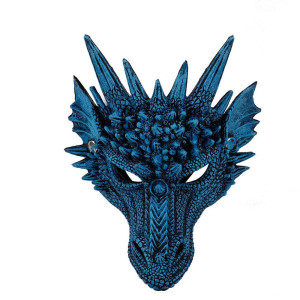 Himine Cosplay Mask Dragons Head Mask For Festival Party Halloween Blue