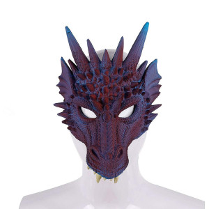 Himine Cosplay Mask Dragons Head Mask For Festival Party Halloween Purple