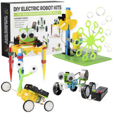 2Pepers Electric Motor Robotic Science Kits For Kids 4In1 Diy Stem Toys Kids Science Experiment Kitsbuilding Educational R