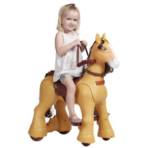 Ecr4Kids My Wild Pony Motorized Rideon Horse For Kids Walking Horse Toy With Wheels For Boys And Girls 12V Battery Powered El