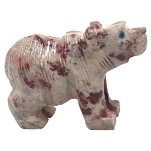 Nelson Creations Llc Bear Natural Soapstone Handcarved Animal Charm Totem Stone Carving Figurine 25 Inch