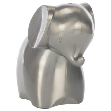 Sweet Elephant Silver Tone 5 Inch Zinc Alloy Metal Nursery Toy Piggy Bank